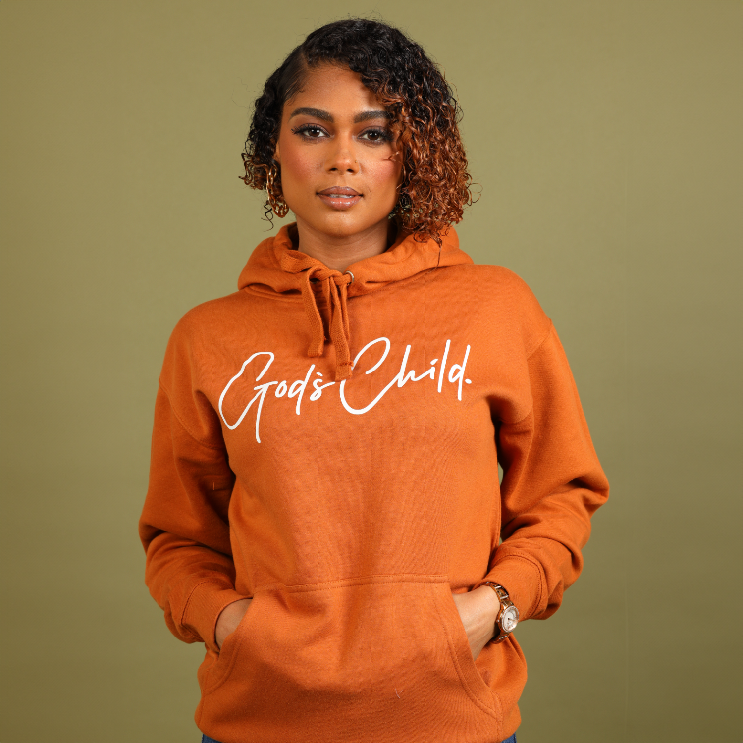 God`s Child "Big Signature" Fleece Pullover Hoodie (Adobe)