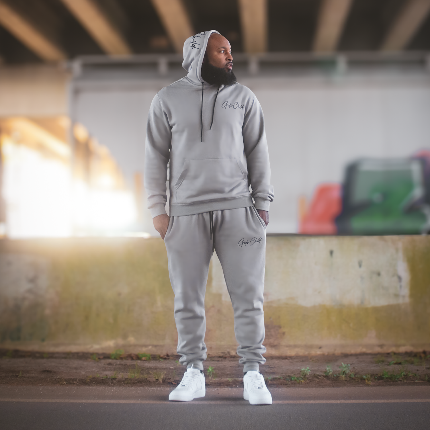 God`s Child Premium Signature Fleece Joggers Pants "Cement" 2.0