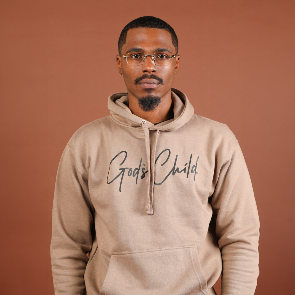 God`s Child "Big Signature" Fleece Pullover Hoodie (Latte)