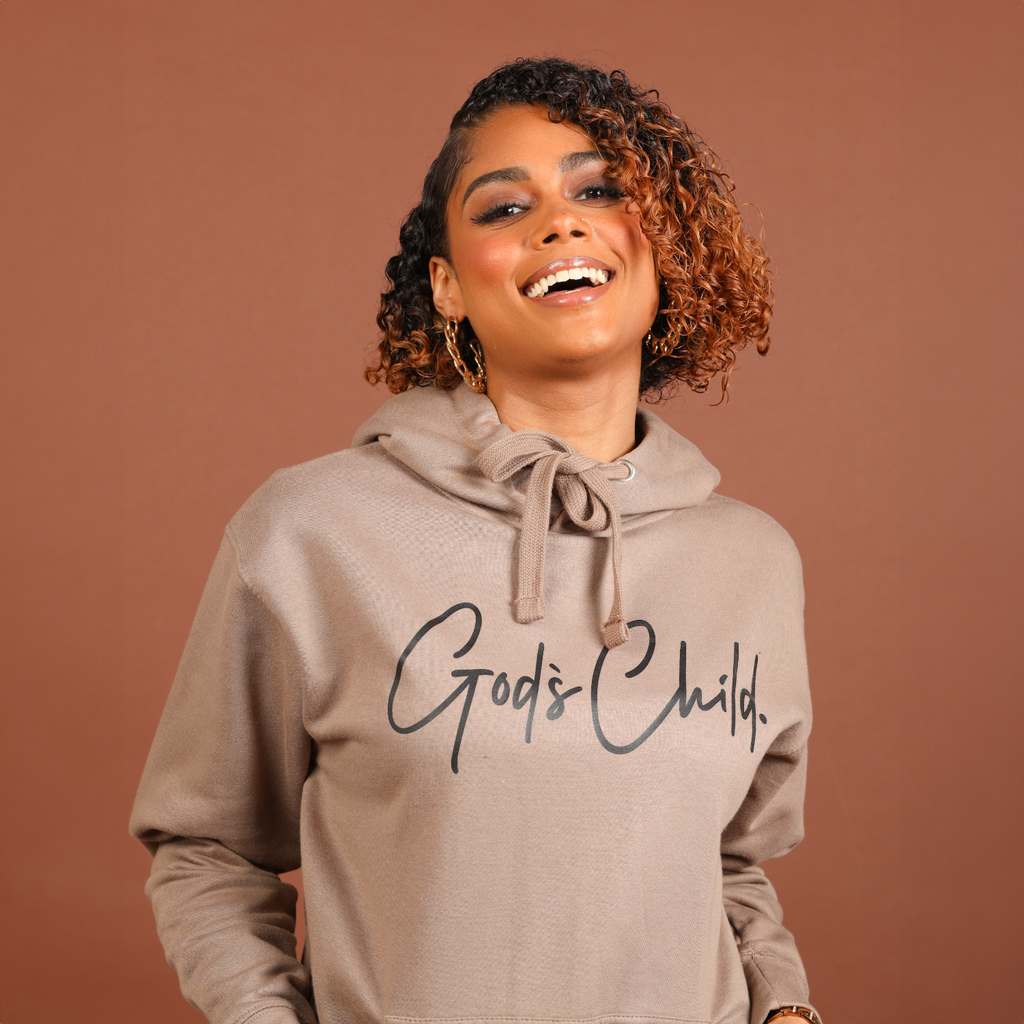 God`s Child "Big Signature" Fleece Pullover Hoodie (Latte)