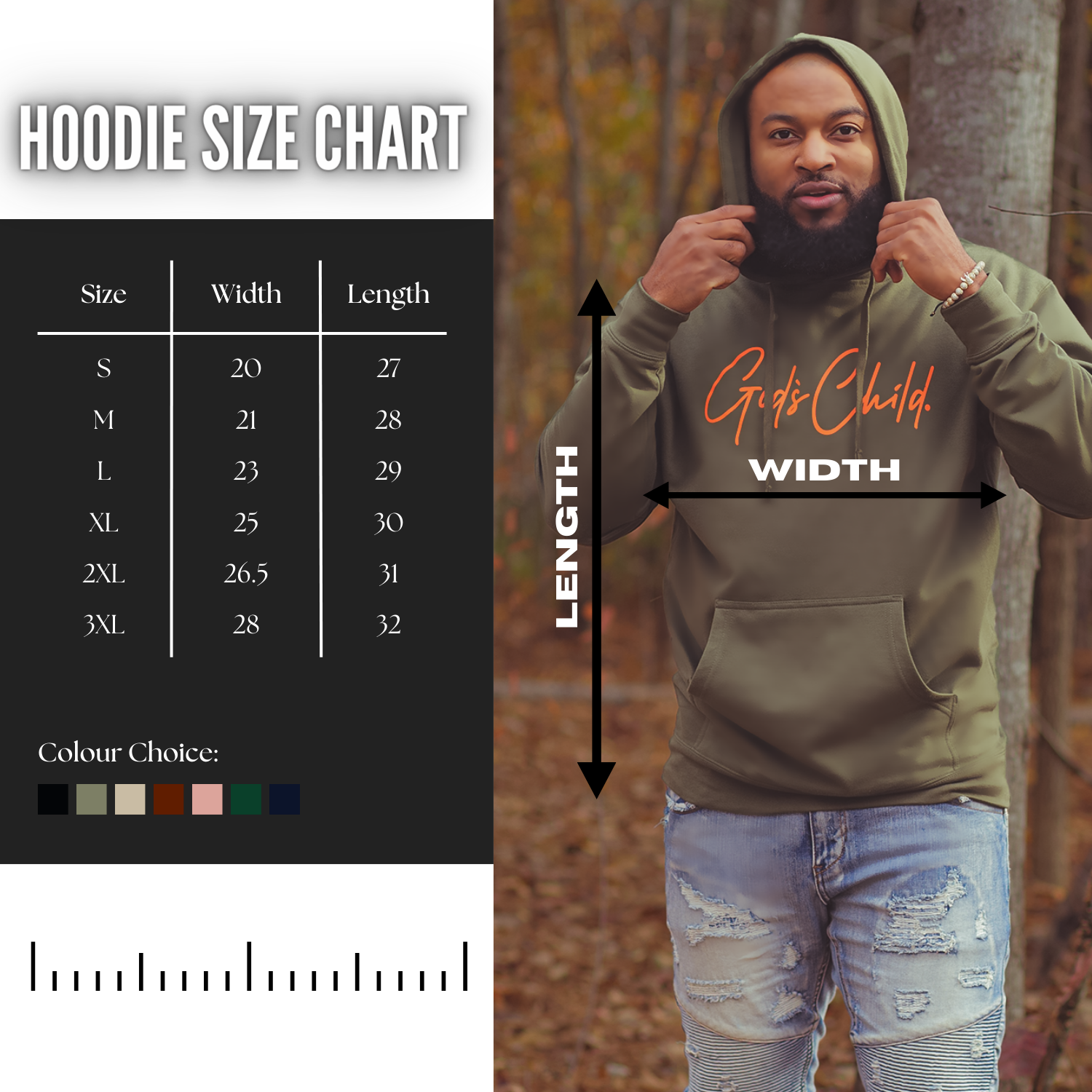 God`s Child "Big Signature" Fleece Pullover Hoodie (Black & Red)