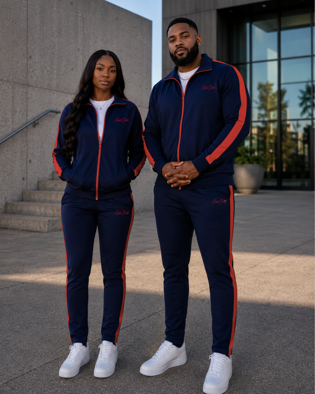 God`s Child Classic Track Pants (Navy) **MUST SIZE UP**
