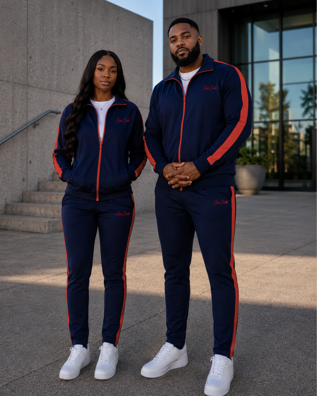 God`s Child Classic Track Pants (Navy) **MUST SIZE UP**