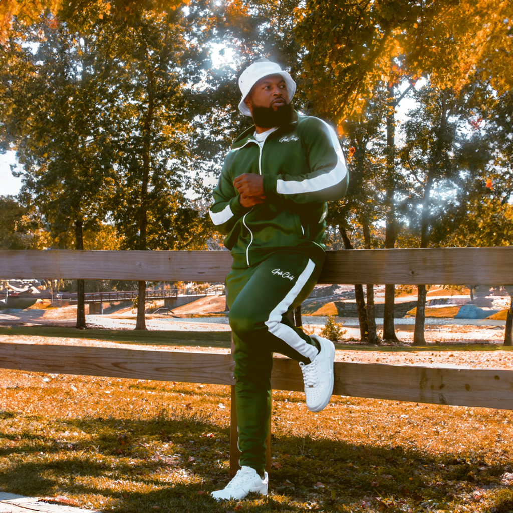God`s Child Classic Track Pants (Forest Green) **MUST SIZE UP**