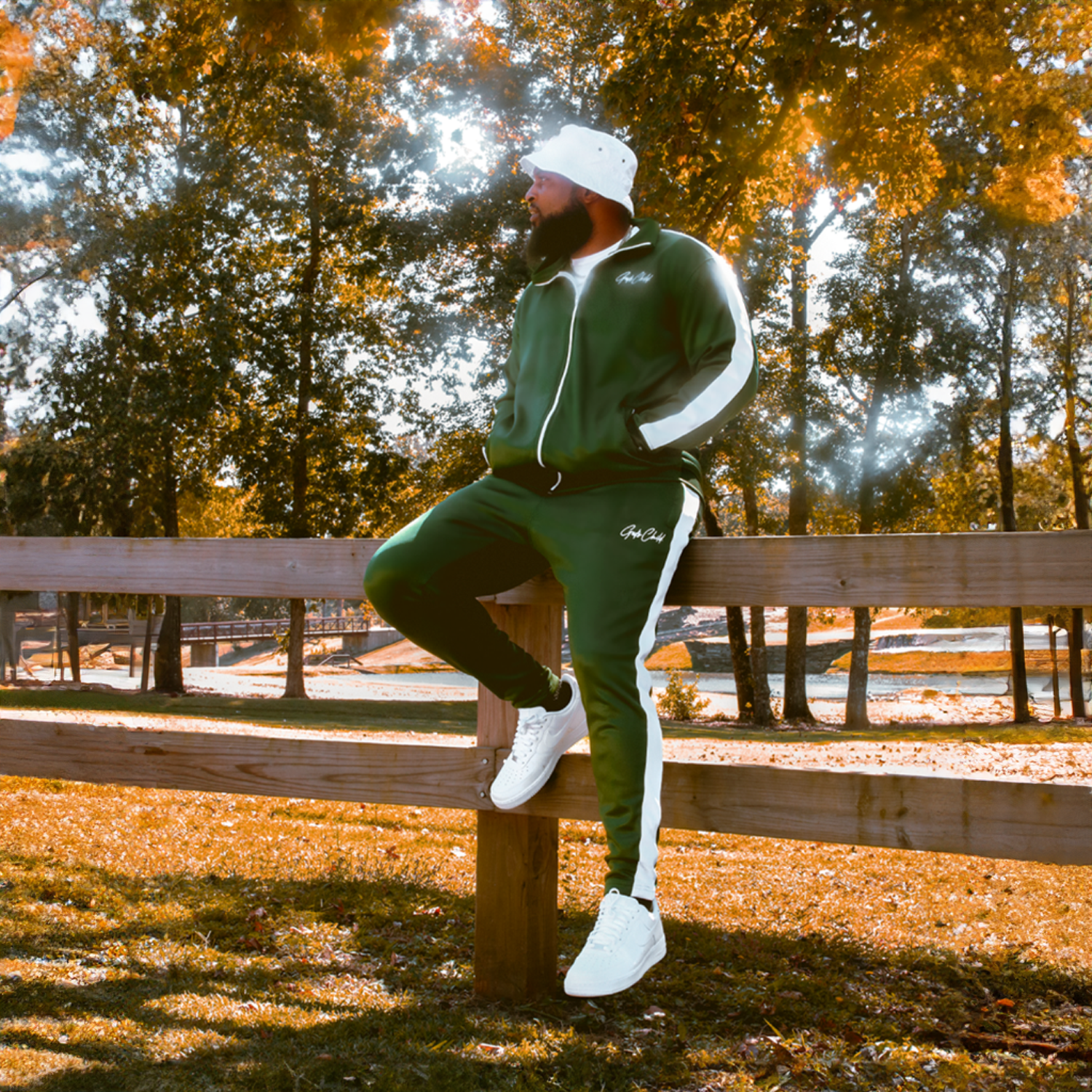 God`s Child Classic Track Jacket (Forest Green) **MUST SIZE UP**