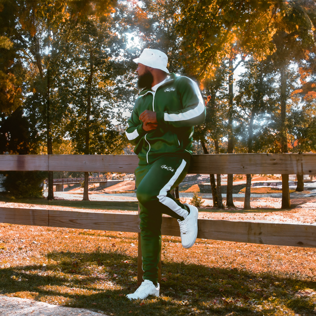 God`s Child Classic Track Jacket (Forest Green) **MUST SIZE UP**