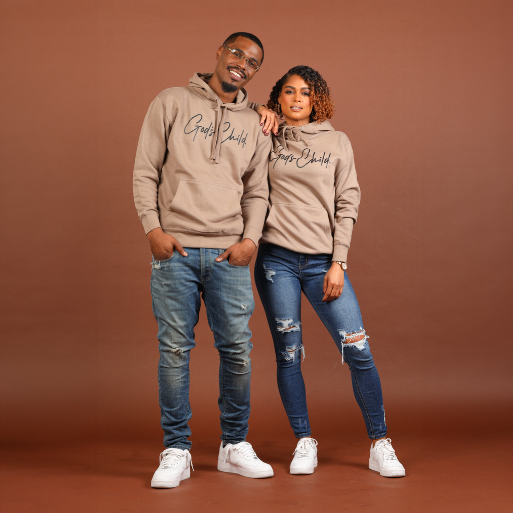 God`s Child "Big Signature" Fleece Pullover Hoodie (Latte)