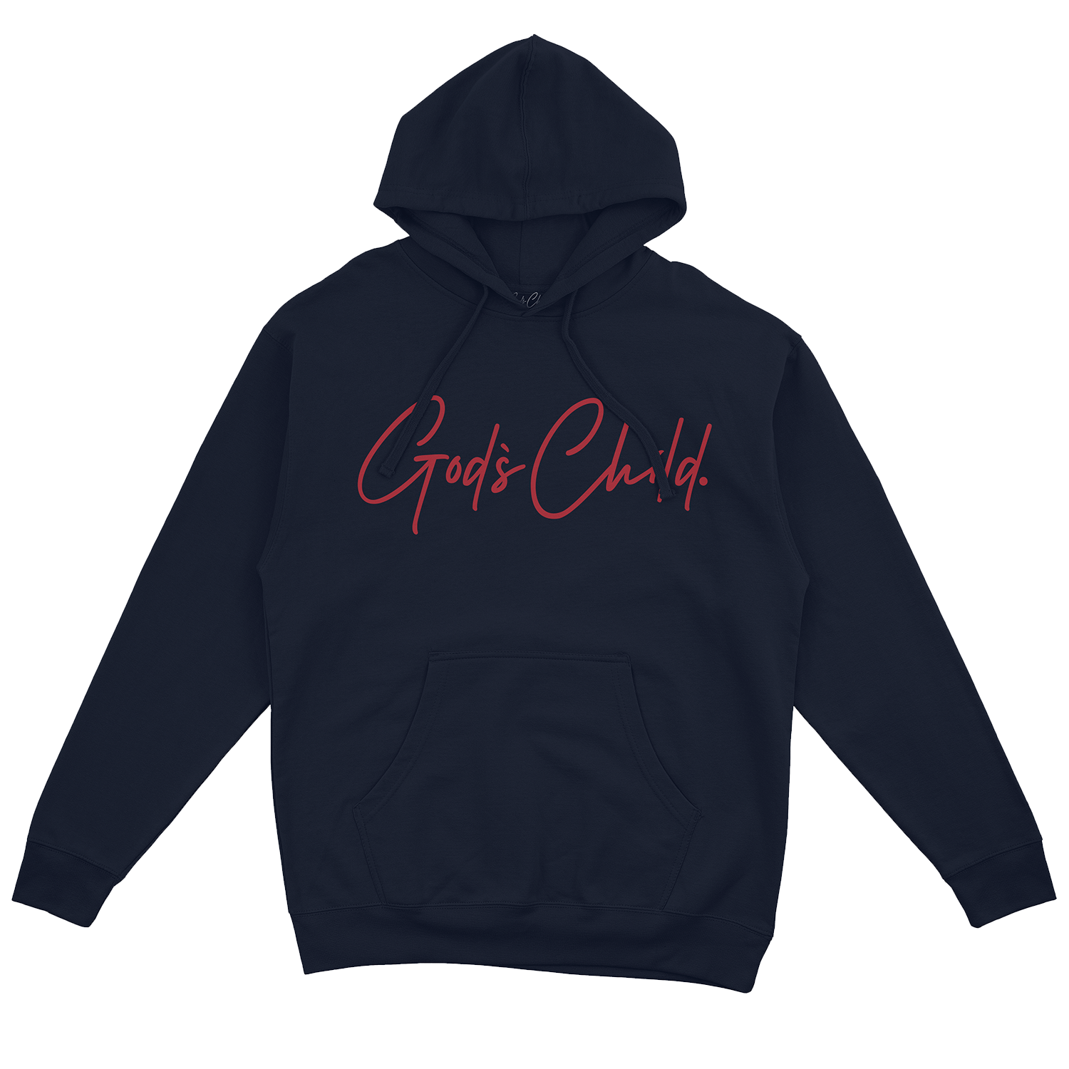 God`s Child "Big Signature" Fleece Pullover Hoodie (Navy Blue & Red)